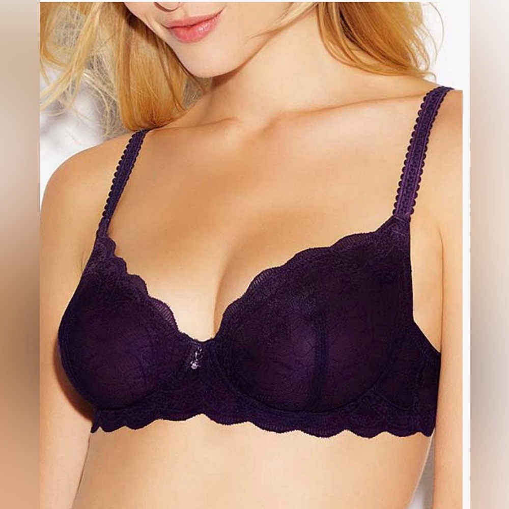 Cybele Purple Parma Lace Lace with Scallop Trim
